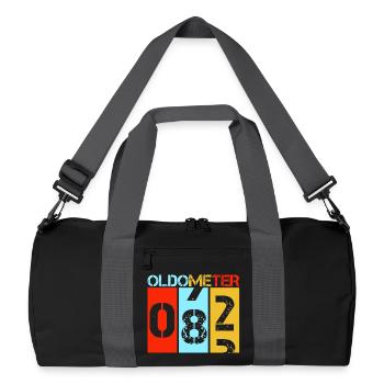 Oldometer 82 Retro Vintage 82. Geburtstag - Recycelte Duffel Bag - Schwarz/Graphitgrau - Vorne