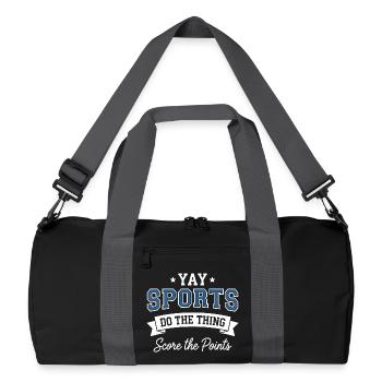 Juhu, Sport macht das Ding und sammelt Punkte - Recycelte Duffel Bag - Schwarz/Graphitgrau - Vorne