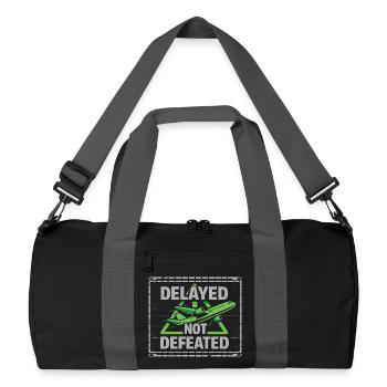 Reiseangst-humor, Flughafen-chaos, Fliegen Ist - Recycelte Duffel Bag - Schwarz/Graphitgrau - Vorne
