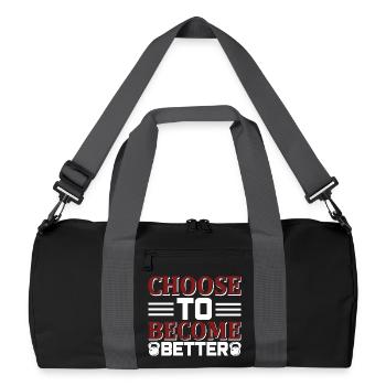 Choose become better - Recycelte Duffel Bag - Schwarz/Graphitgrau - Vorne