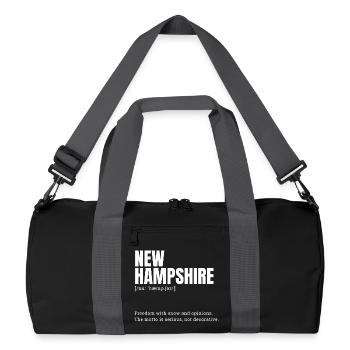 New Hampshire Snow Text - Recycled Duffel Bag - black/graphite grey - Front