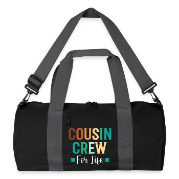 Cousin Crew - Recycelte Duffel Bag - Schwarz/Graphitgrau - Vorne