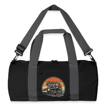 Locomotive, Railway, Steam Locomotive, Model Railway - Recycled Duffel Bag - black/graphite grey - Front