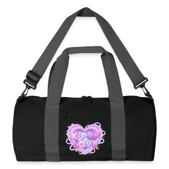 K-Pop Love Heart Pastel - Recycled Duffel Bag - black/graphite grey - Front