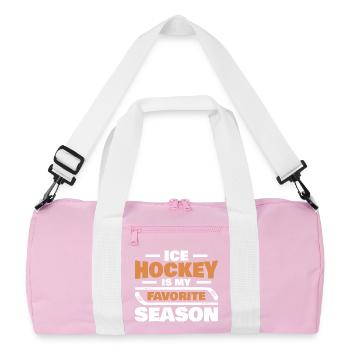 Eishockey ist meine Lieblingssaison - Recycled Duffel Bag - pink/white - Front