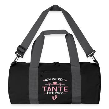 I'm Going To Be Aunt 2027 - Baby Announcement Gift - Recycled Duffel Bag - black/graphite grey - Front