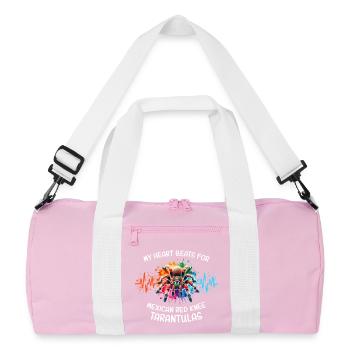 Ligne du cœur de la Tarentule au Genou Rouge - Sac de sport recyclé - rose/blanc - Devant
