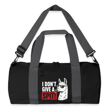 I Don't Give A Spit Lama Saying Shirt - Recycled Duffel Bag - black/graphite grey - Front