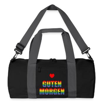 Guten Morgen Regenbogen - Recycelte Duffel Bag - Schwarz/Graphitgrau - Vorne