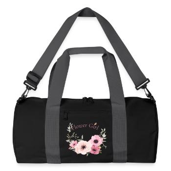 flower girl flowers romantic daughter girlfriend lol - Recycled Duffel Bag - black/graphite grey - Front