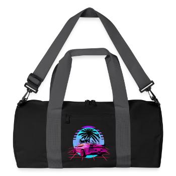 Retro Wave Sport Car Vaporwave Sunset - Sac de sport recyclé - noir/gris graphite - Devant