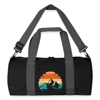 Mountain Landscape Sunset - Recycled Duffel Bag - black/graphite grey - Front