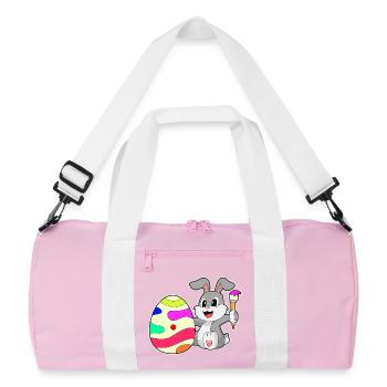 Bunny Easter Coloring - Recycled Duffel Bag - pink/white - Front