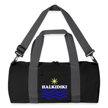 Halkidiki Sun Sea Waves Logo - Recycled Duffel Bag - black/graphite grey - Front