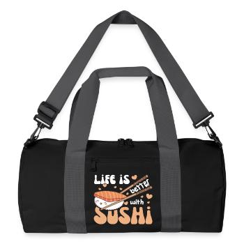 La vie est meilleure avec les sushis Kawaii Sushi - Sac de sport recyclé - noir/gris graphite - Devant