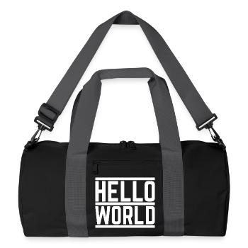 Typographie Contrastée 'Hello World' - Sac de sport recyclé - noir/gris graphite - Devant