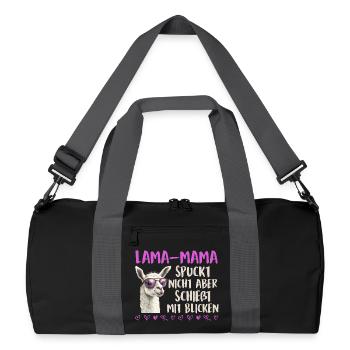 Soon mom LLAMA MOM DOESN'T SPIT LOOKS - Recycled Duffel Bag - black/graphite grey - Front
