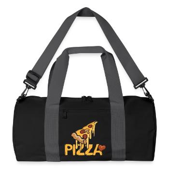 Pizza Love lettering - Recycled Duffel Bag - black/graphite grey - Front