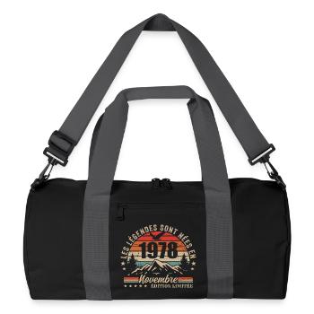 Awesome since November 1978 | November 1978 - Recycled Duffel Bag - black/graphite grey - Front