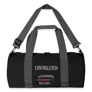 Controlling Studium Beruf Ausbildung Controllerin - Recycelte Duffel Bag - Schwarz/Graphitgrau - Vorne