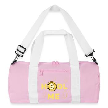 HODL ME Bitcoin Logo - Recycelte Duffel Bag - Rosa/Weiß - Vorne