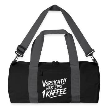 Caution First 1 coffee - Recycled Duffel Bag - black/graphite grey - Front