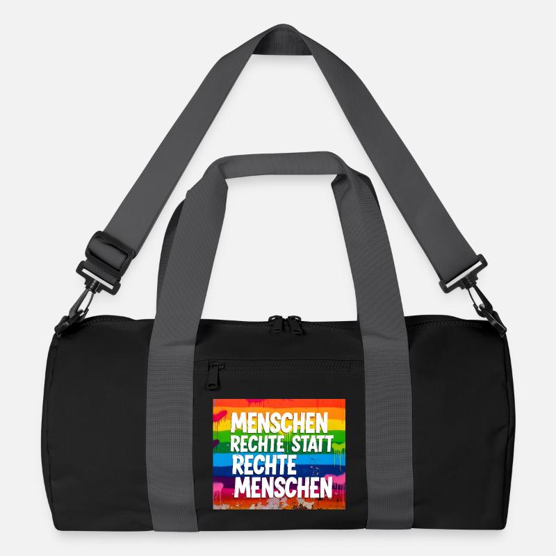 Menschenrechte statt rechte Menschen Statement Recycelte Duffel Bag