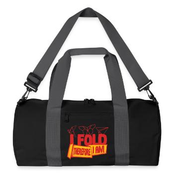 Origami I Fold Therefore I Am - Recycled Duffel Bag - black/graphite grey - Front