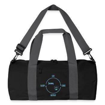 Eat Sleep Code Repeat - Programmer Cycle - Recycled Duffel Bag - black/graphite grey - Front