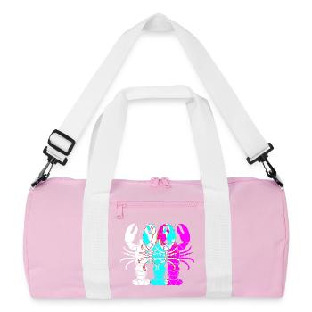 Languste Meeresfrüchte Lobster Hummer - Recycelte Duffel Bag - Rosa/Weiß - Vorne