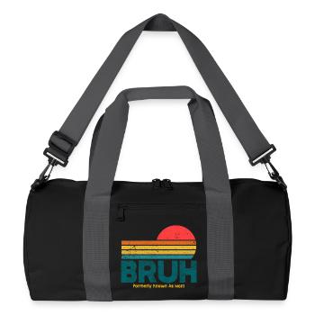Retro Sunset Bruh Mama - Recycelte Duffel Bag - Schwarz/Graphitgrau - Vorne