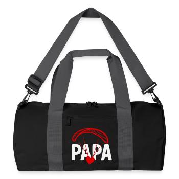 Papa Parapente au Cœur - Sac de sport recyclé - noir/gris graphite - Devant