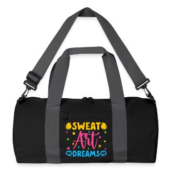 Artiste, peintre, graphisme, sueur, art, rêves, expression. - Sac de sport recyclé - noir/gris graphite - Devant