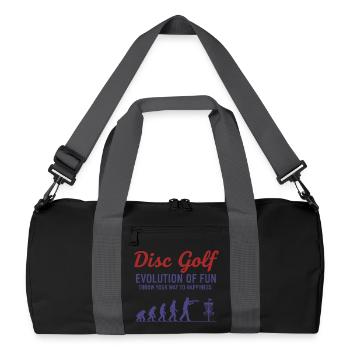 Disc Golf Evolution Of Fun Wirf Dich Zu - Recycelte Duffel Bag - Schwarz/Graphitgrau - Vorne