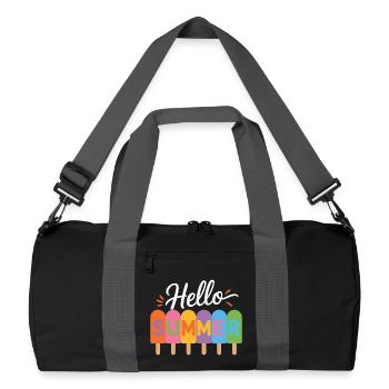 Hallo Sommer - Recycelte Duffel Bag - Schwarz/Graphitgrau - Vorne