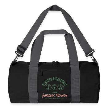 Pickleball Funny Player Pickle Ball Playing Love - Recycled Duffel Bag - black/graphite grey - Front