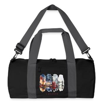 London Urlaub Travel – England Big Ben & City - Recycelte Duffel Bag - Schwarz/Graphitgrau - Vorne