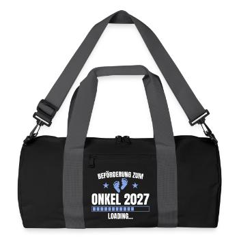 Beförderung zum Onkel 2027 – Loading - Recycelte Duffel Bag - Schwarz/Graphitgrau - Vorne