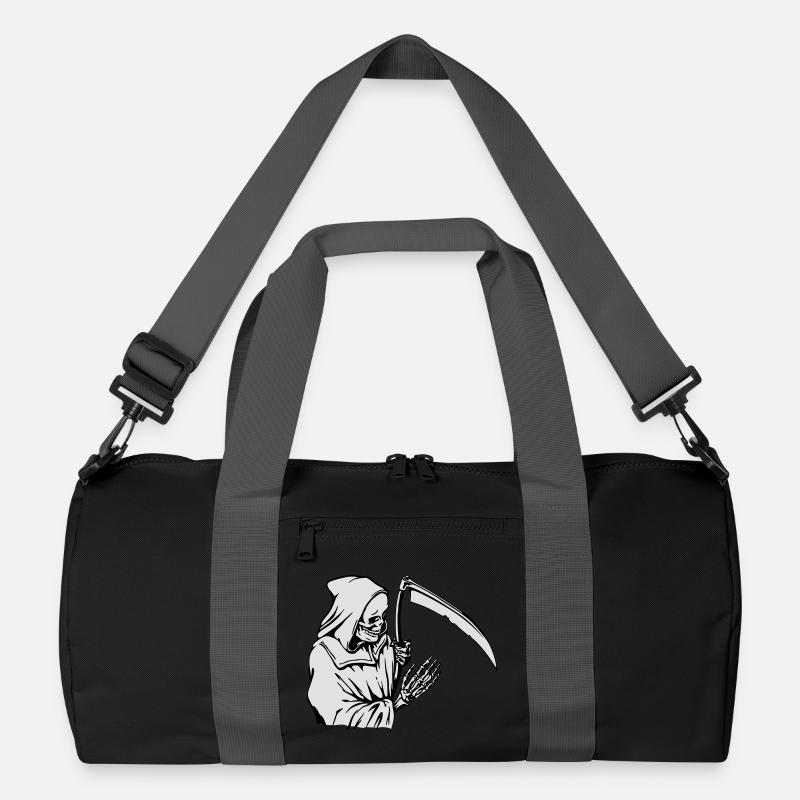 Grim Reaper silhouette with scythe Recycled Duffel Bag