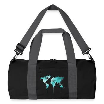 carte du monde - Sac de sport recyclé - noir/gris graphite - Devant