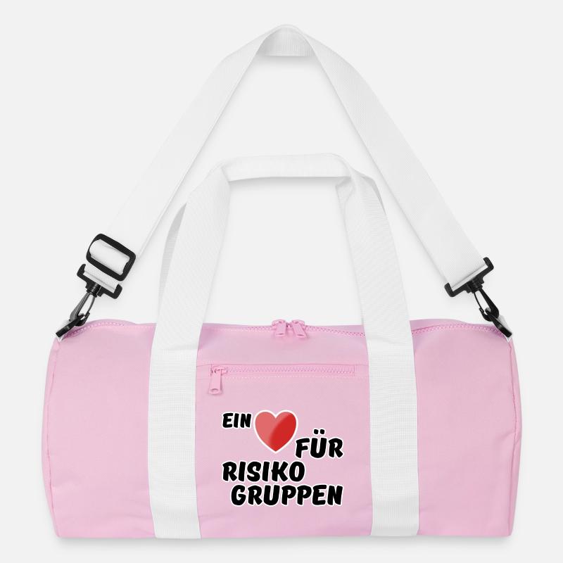 Risikogruppe Spruch Nächstenliebe Herz Virus Recycelte Duffel Bag
