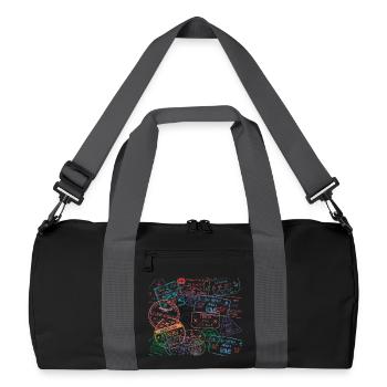 Around the World Airport Passport Stamp Visa - Recycled Duffel Bag - black/graphite grey - Front