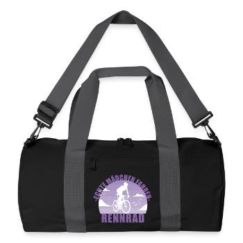 Echte Mädchen fahren Rennrad! Fahrrad Geschenk - Recycelte Duffel Bag - Schwarz/Graphitgrau - Vorne