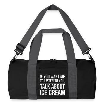 Si tu veux que je t’écoute chemise drôle - Sac de sport recyclé - noir/gris graphite - Devant