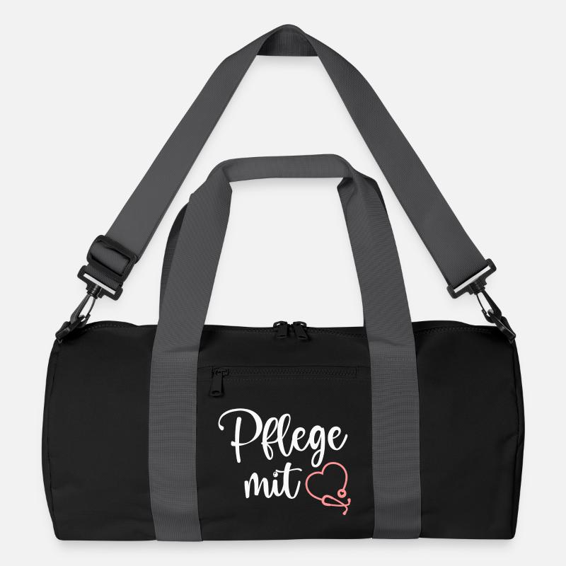Pflege Krankenschwester - Recycelte Duffel Bag - Schwarz/Graphitgrau