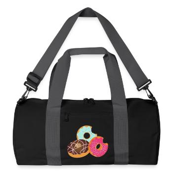 Donuts with Bite – Sweet Trio with Icing & Sprinkles - Recycled Duffel Bag - black/graphite grey - Front