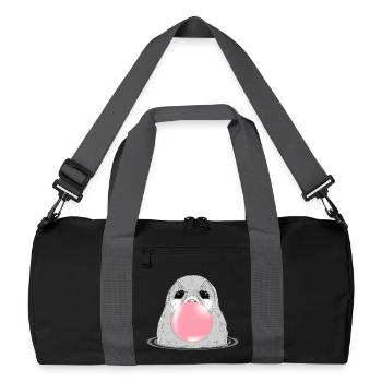 Sceau avec chewing-gum – Motif animalier amusant - Sac de sport recyclé - noir/gris graphite - Devant