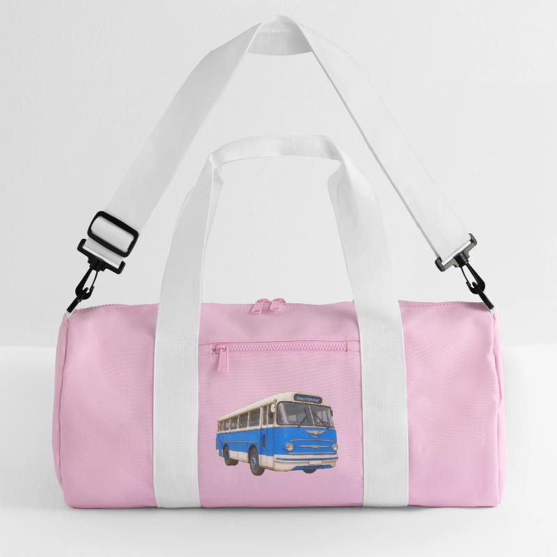 Old blue bus Recycled Duffel Bag