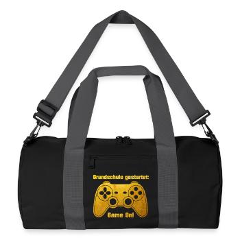 Inscription - Game On - Console de jeux - couleur or - Sac de sport recyclé - noir/gris graphite - Devant