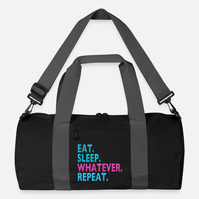 EAT SLEEP WHATEVER REPEAT / Humor / Dumme Sprüche Recycelte Duffel Bag